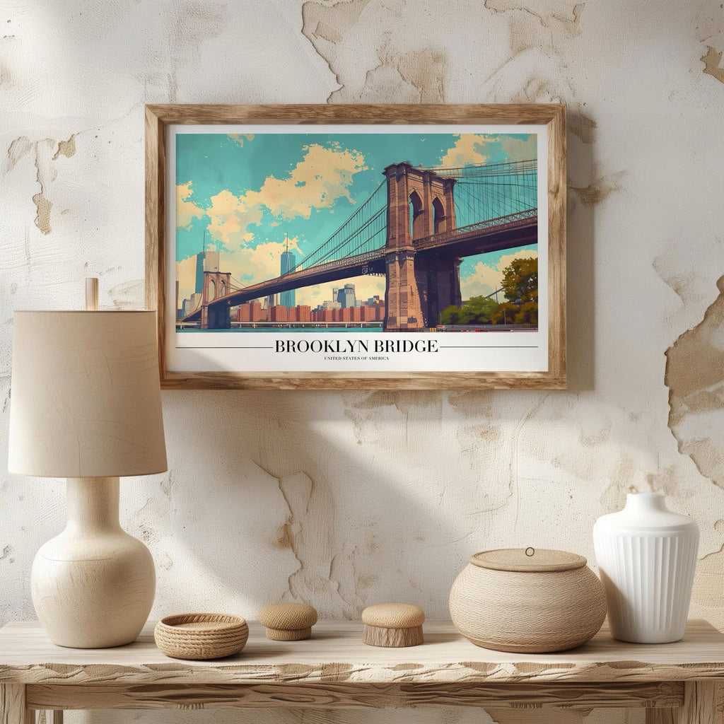 Brooklyn Bridge NYC City America World Travel - Rolled Poster Wall Art Print | House Prints