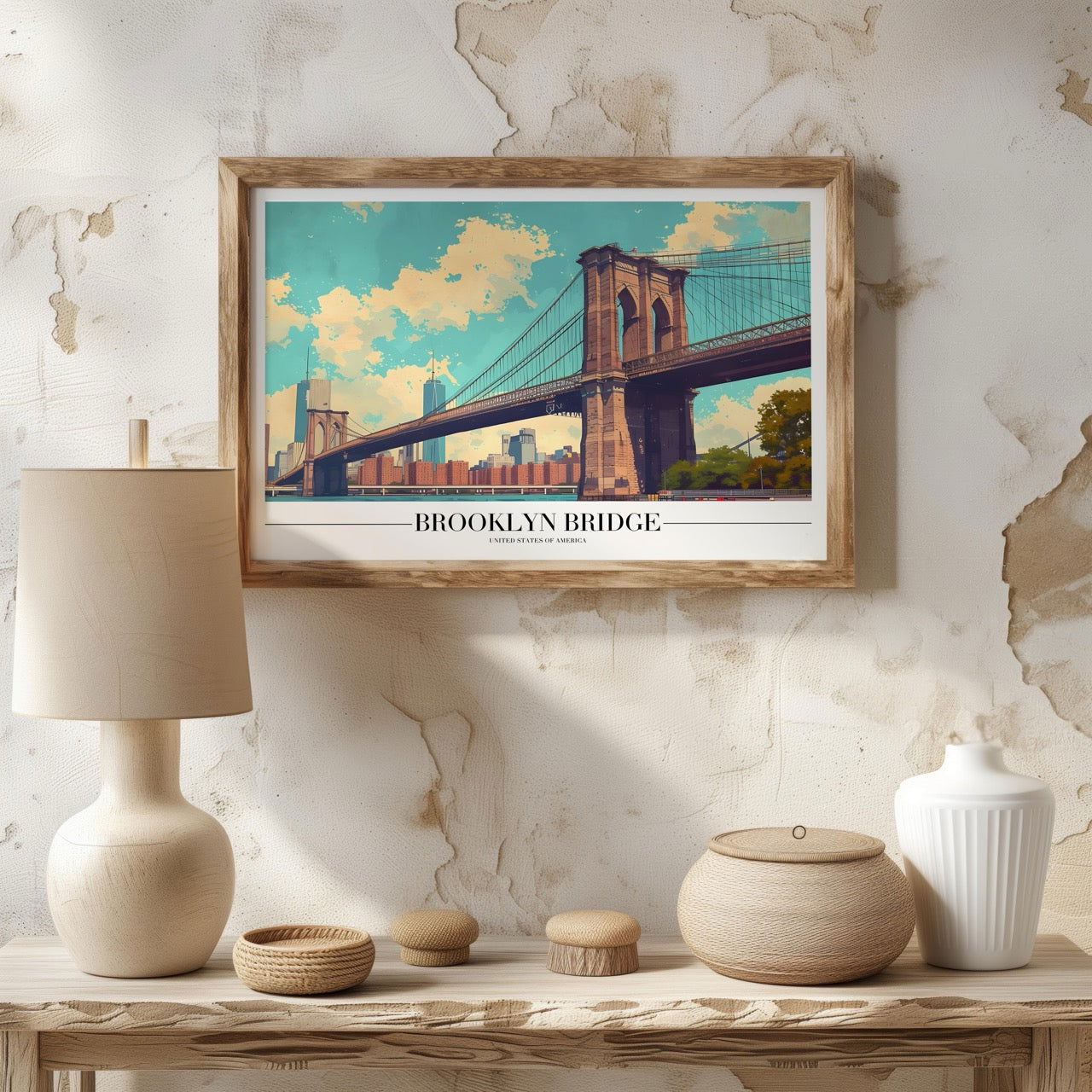Brooklyn Bridge NYC City America World Travel - Rolled Poster Wall Art Print | House Prints