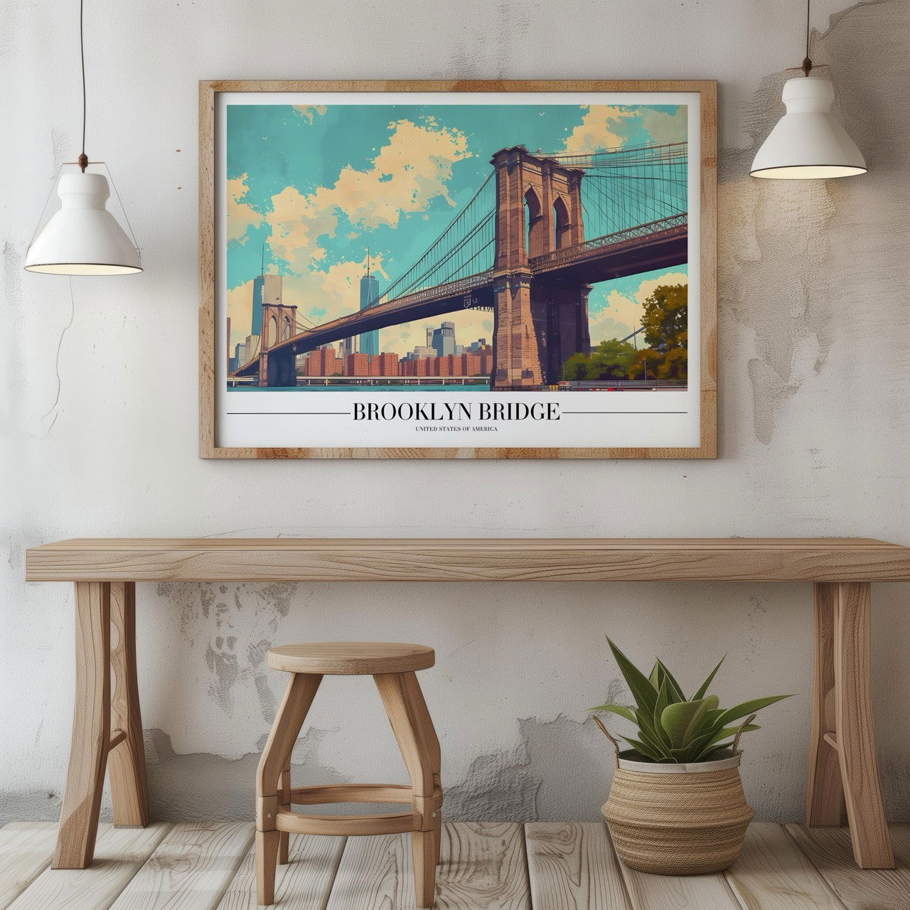 Brooklyn Bridge NYC City America World Travel - Rolled Poster Wall Art Print | House Prints