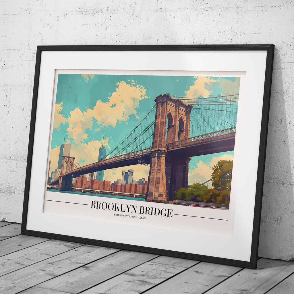 Brooklyn Bridge NYC City America World Travel - Rolled Poster Wall Art Print | House Prints