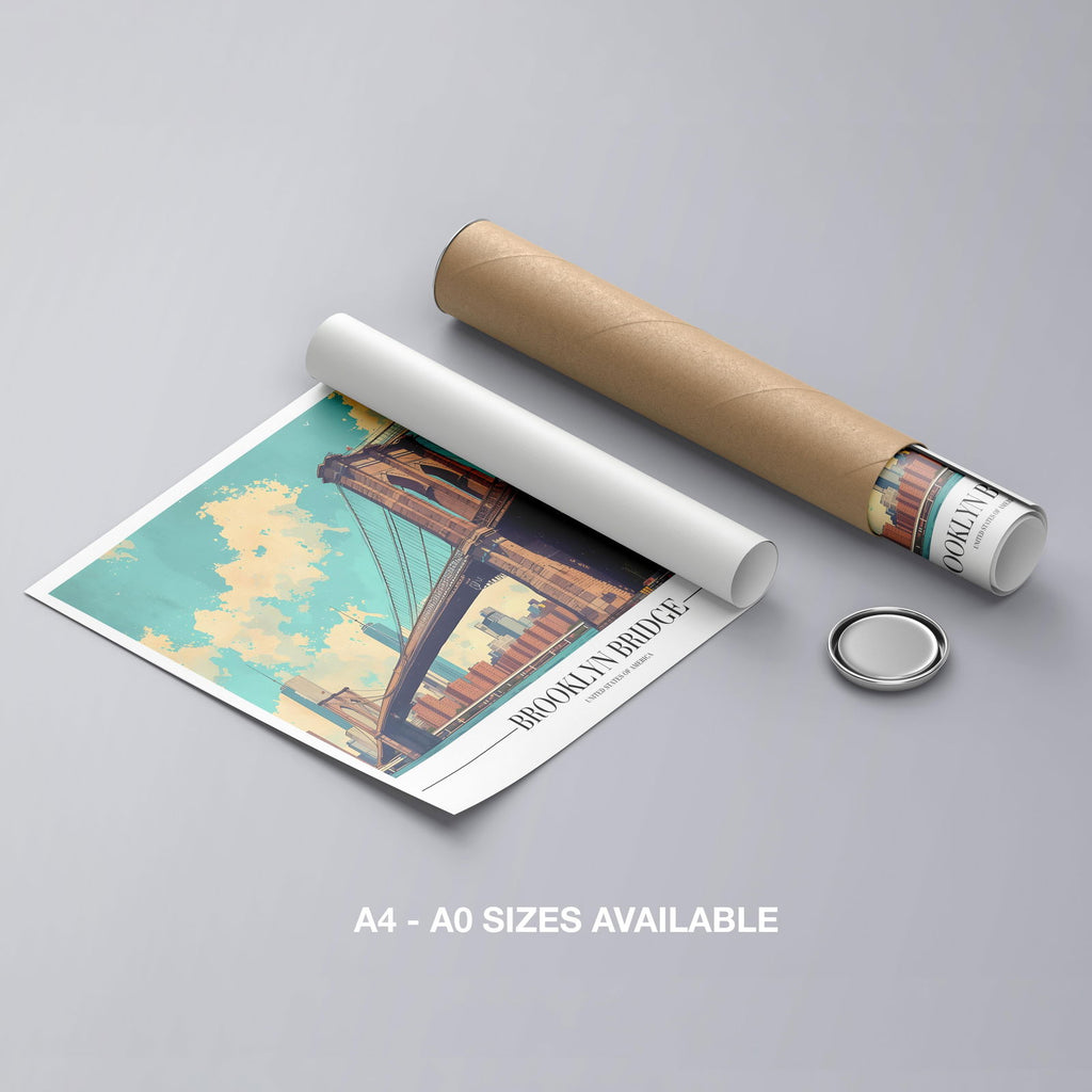 Brooklyn Bridge NYC City America World Travel - Rolled Poster Wall Art Print | House Prints