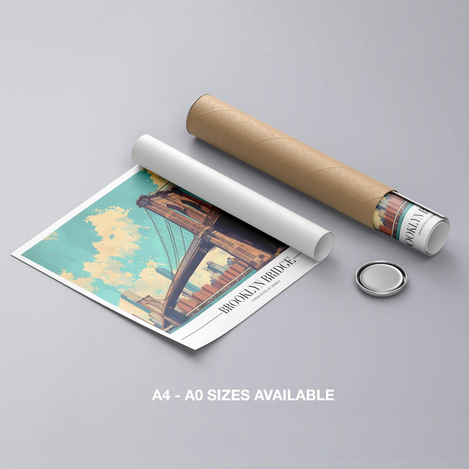 Brooklyn Bridge NYC City America World Travel - Rolled Poster Wall Art Print | House Prints