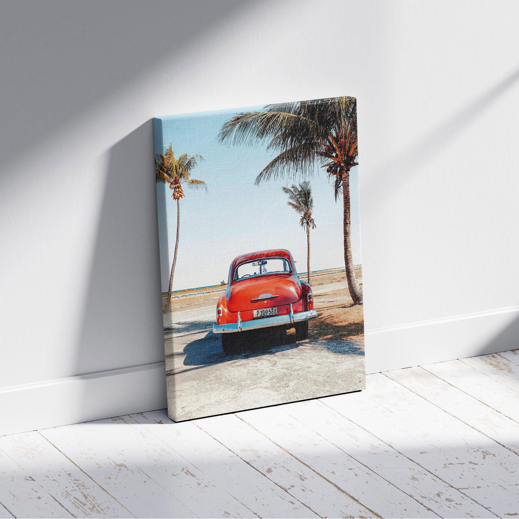 Vintage Car in the California Sun - Framed Canvas Wall Art Print | House Prints