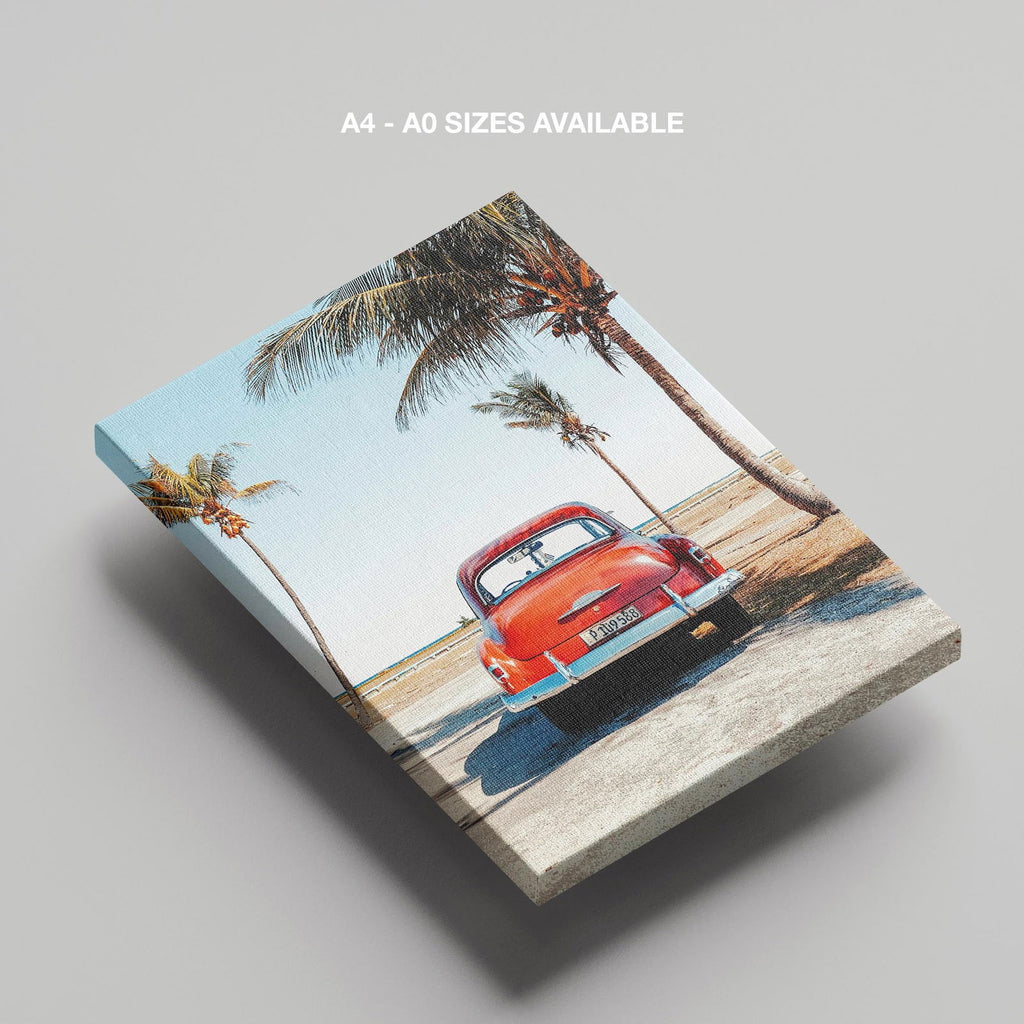 Vintage Car in the California Sun - Framed Canvas Wall Art Print | House Prints