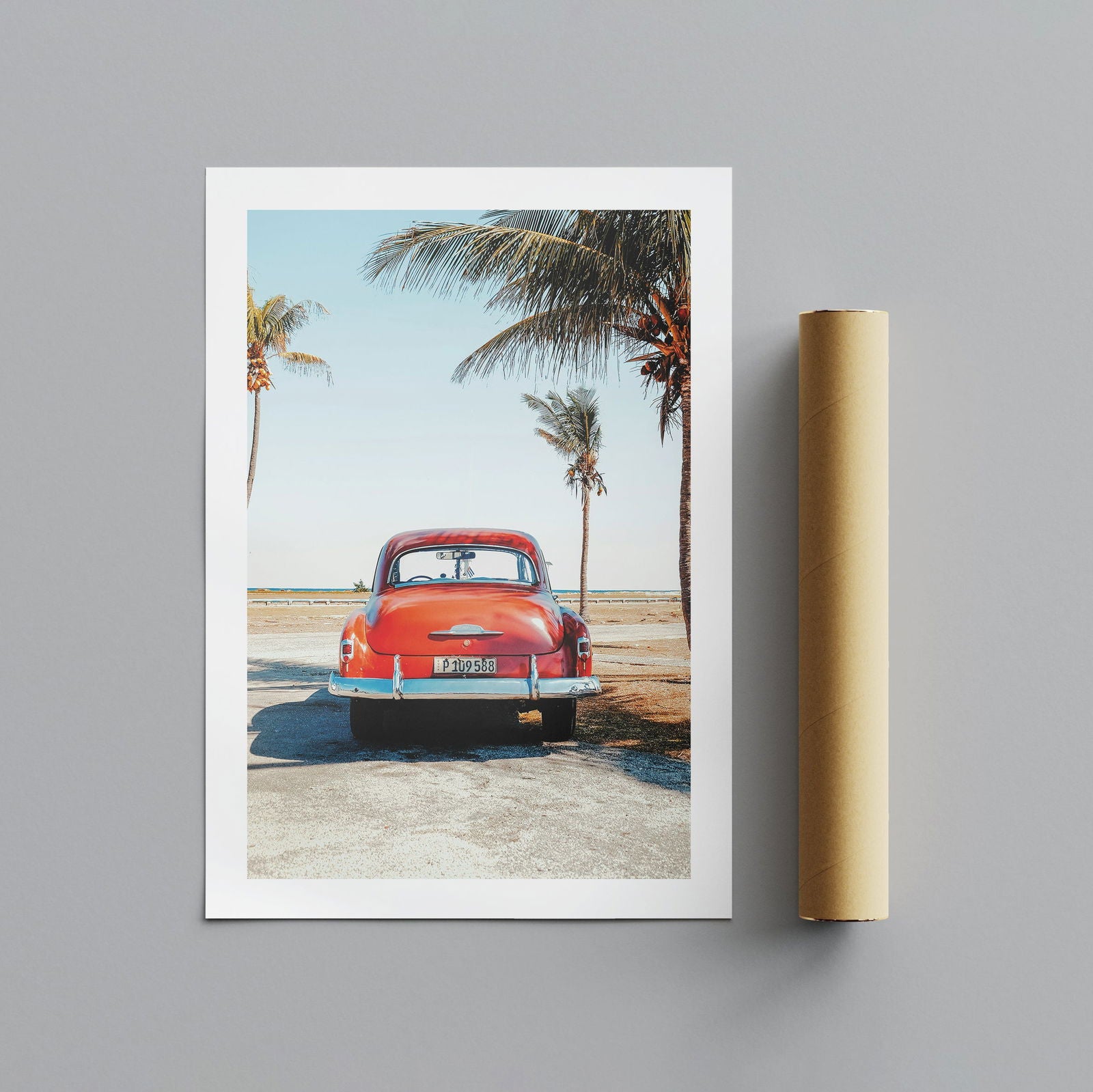 Vintage Car in the California Sun - Rolled Poster Wall Art Print | House Prints