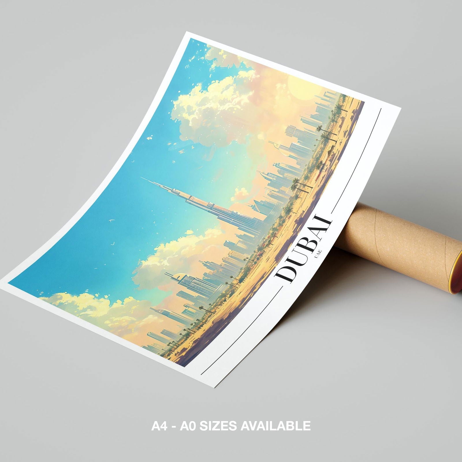 Timeless Dubai UAE City World Travel - Rolled Poster Wall Art Print | House Prints