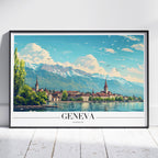 Geneva Switzerland World City Travel - Rolled Poster Wall Art Print | House Prints
