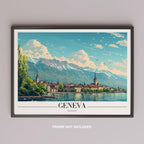 Geneva Switzerland World City Travel - Rolled Poster Wall Art Print | House Prints