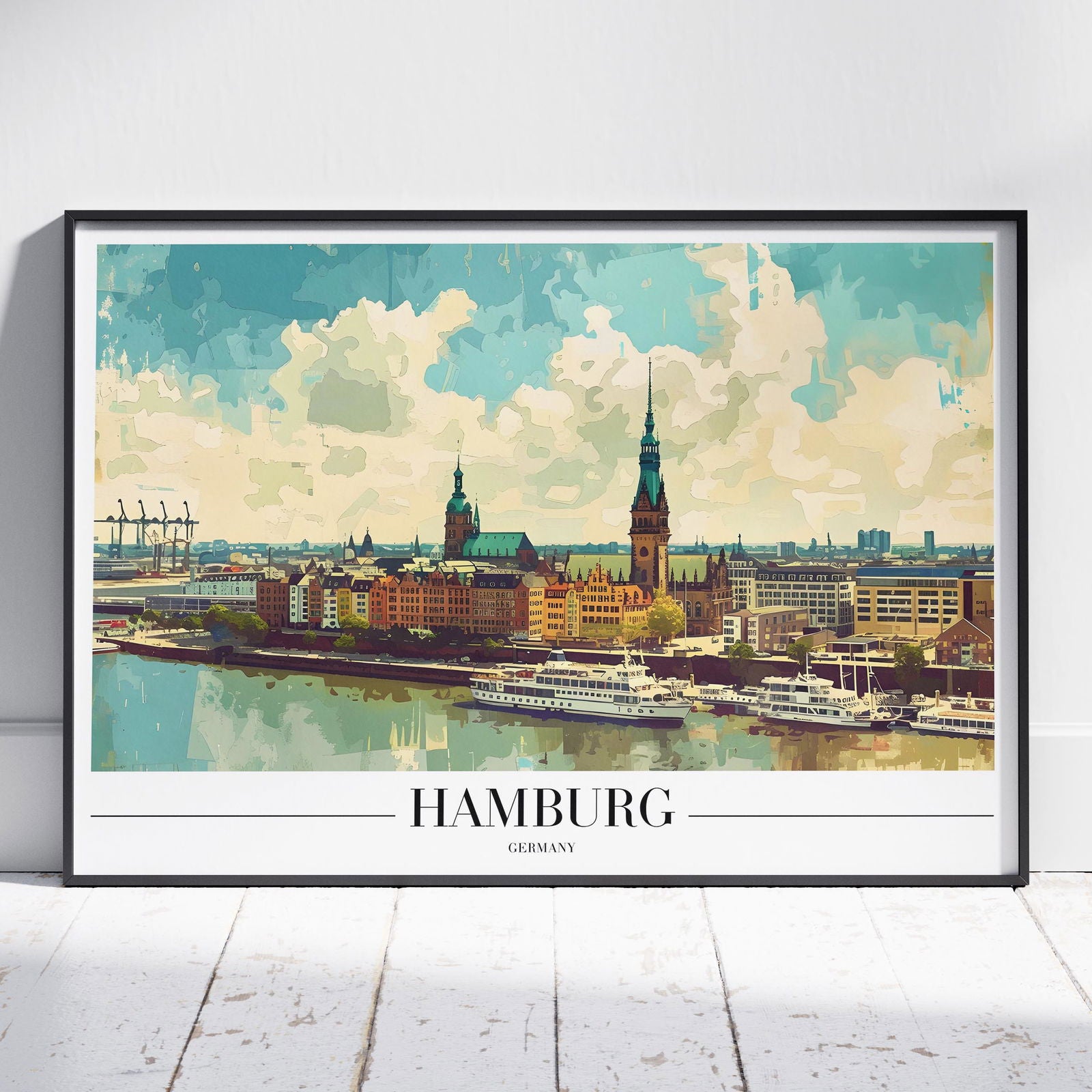 Hamburg Germany City World Travel - Rolled Poster Wall Art Print | House Prints