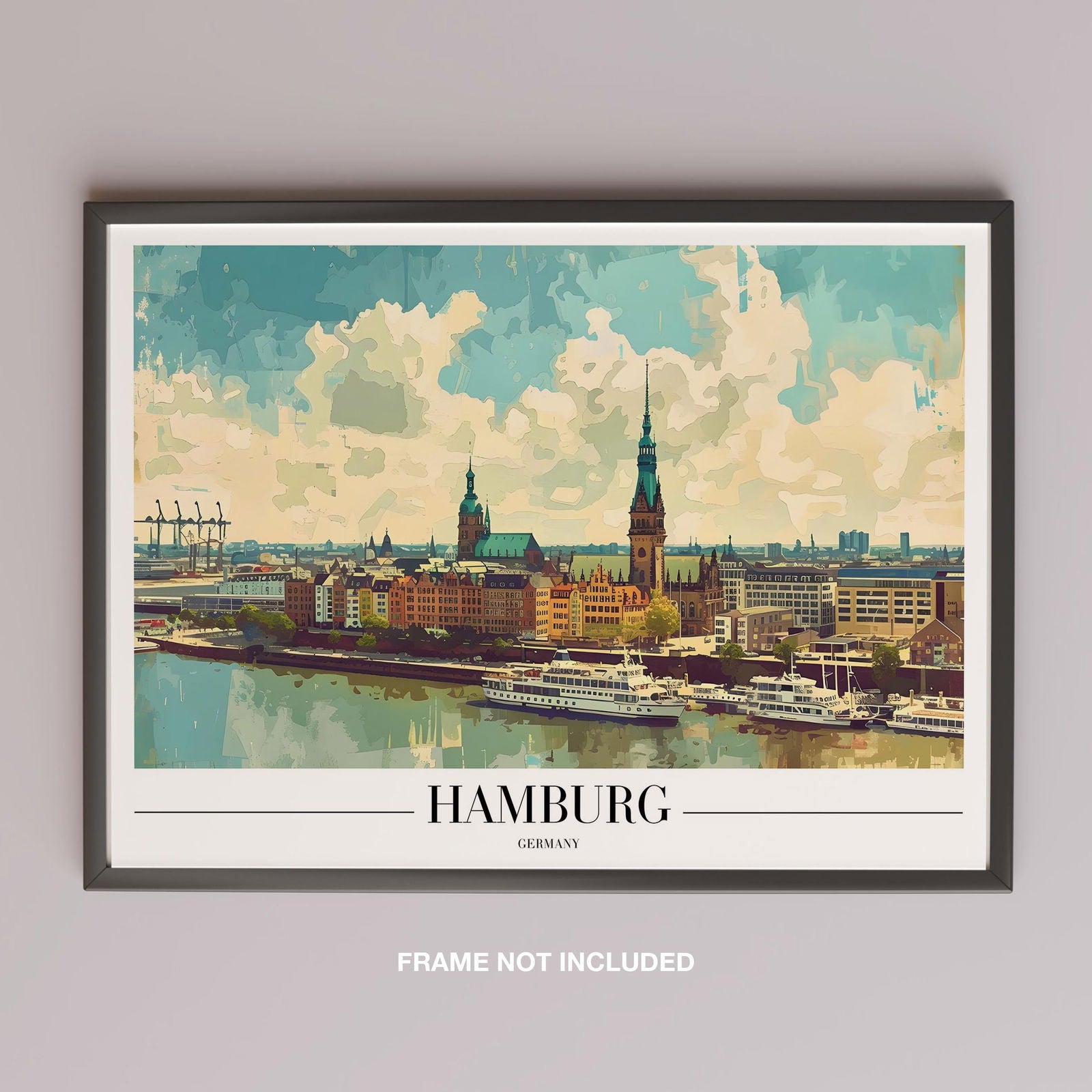 Hamburg Germany City World Travel - Rolled Poster Wall Art Print | House Prints