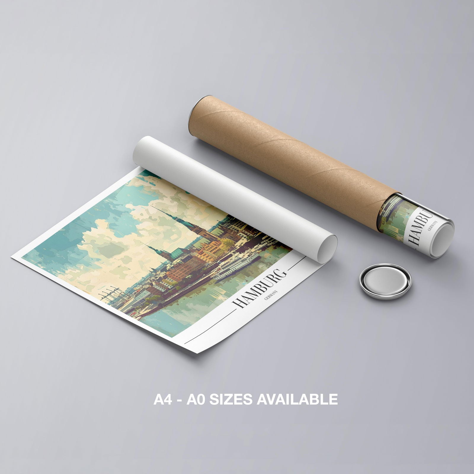 Hamburg Germany City World Travel - Rolled Poster Wall Art Print | House Prints