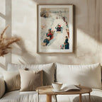 Vintage Holiday Fun in the Snow - Rolled Poster Wall Art Print | House Prints