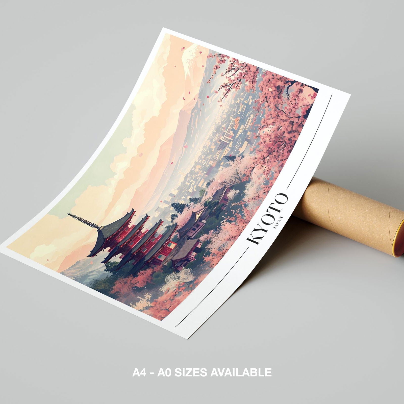 Serene Kyoto Japan City World Travel - Rolled Poster Wall Art Print | House Prints
