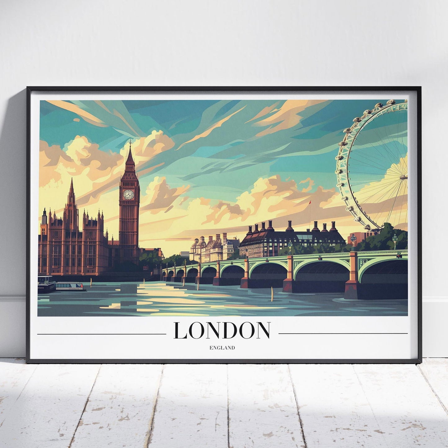 Classic London England City World Travel - Rolled Poster Wall Art Print - House Prints