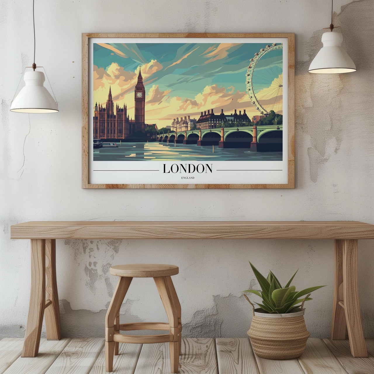 Classic London England City World Travel - Rolled Poster Wall Art Print - House Prints