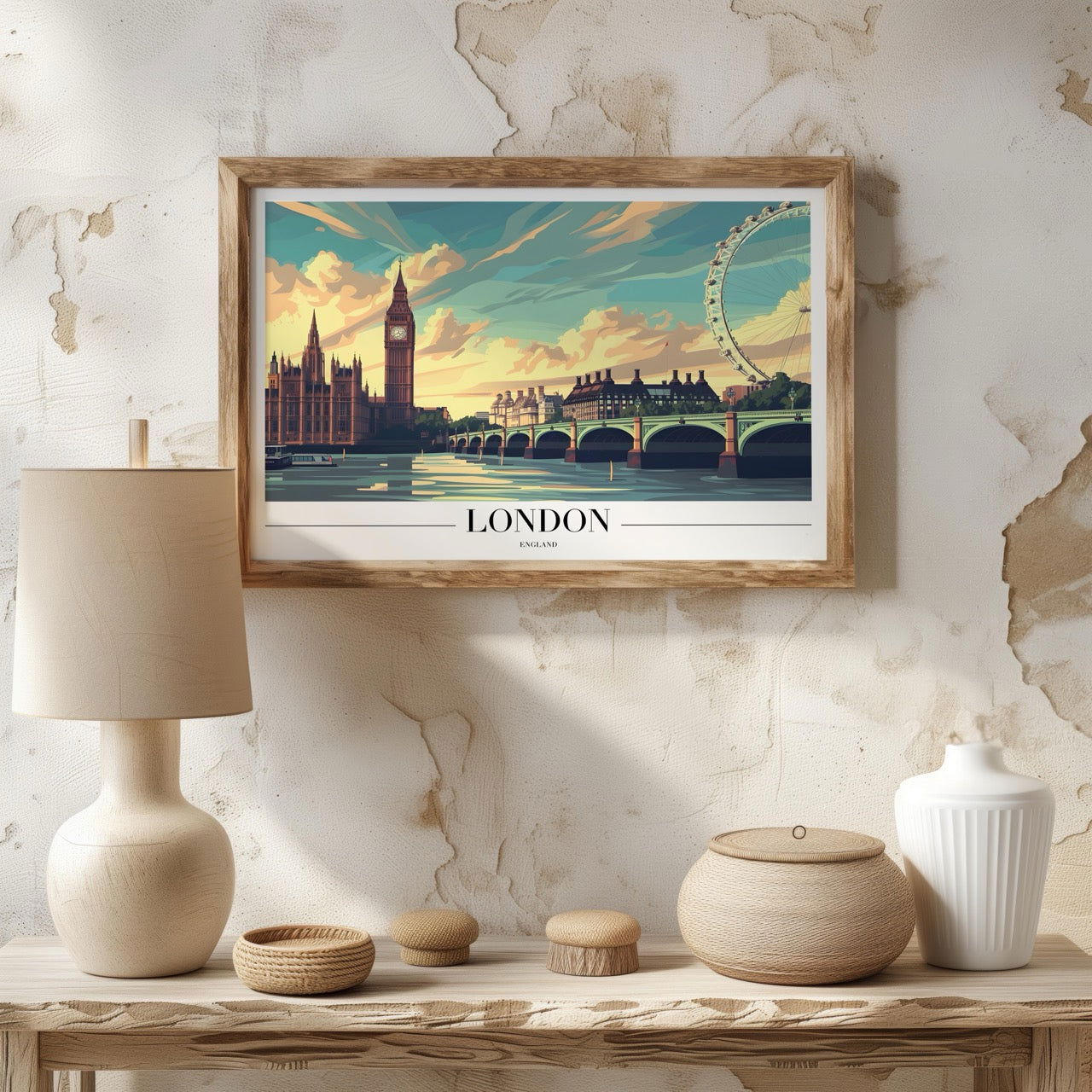 Classic London England City World Travel - Rolled Poster Wall Art Print - House Prints