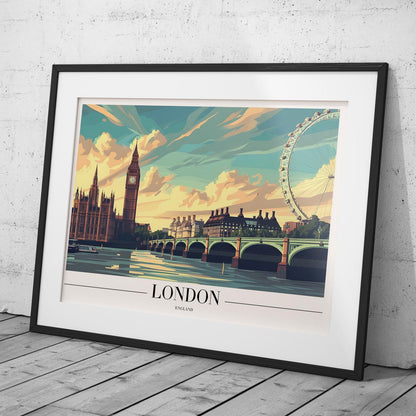 Classic London England City World Travel - Rolled Poster Wall Art Print - House Prints