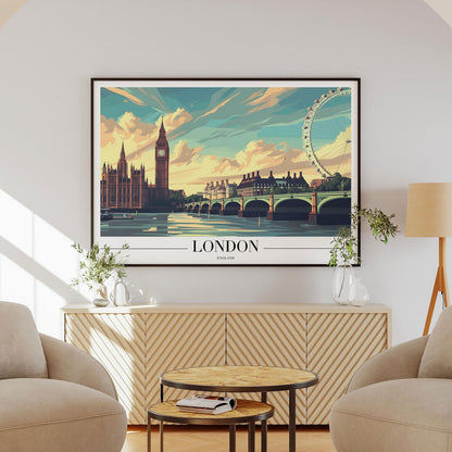 Classic London England City World Travel - Rolled Poster Wall Art Print - House Prints