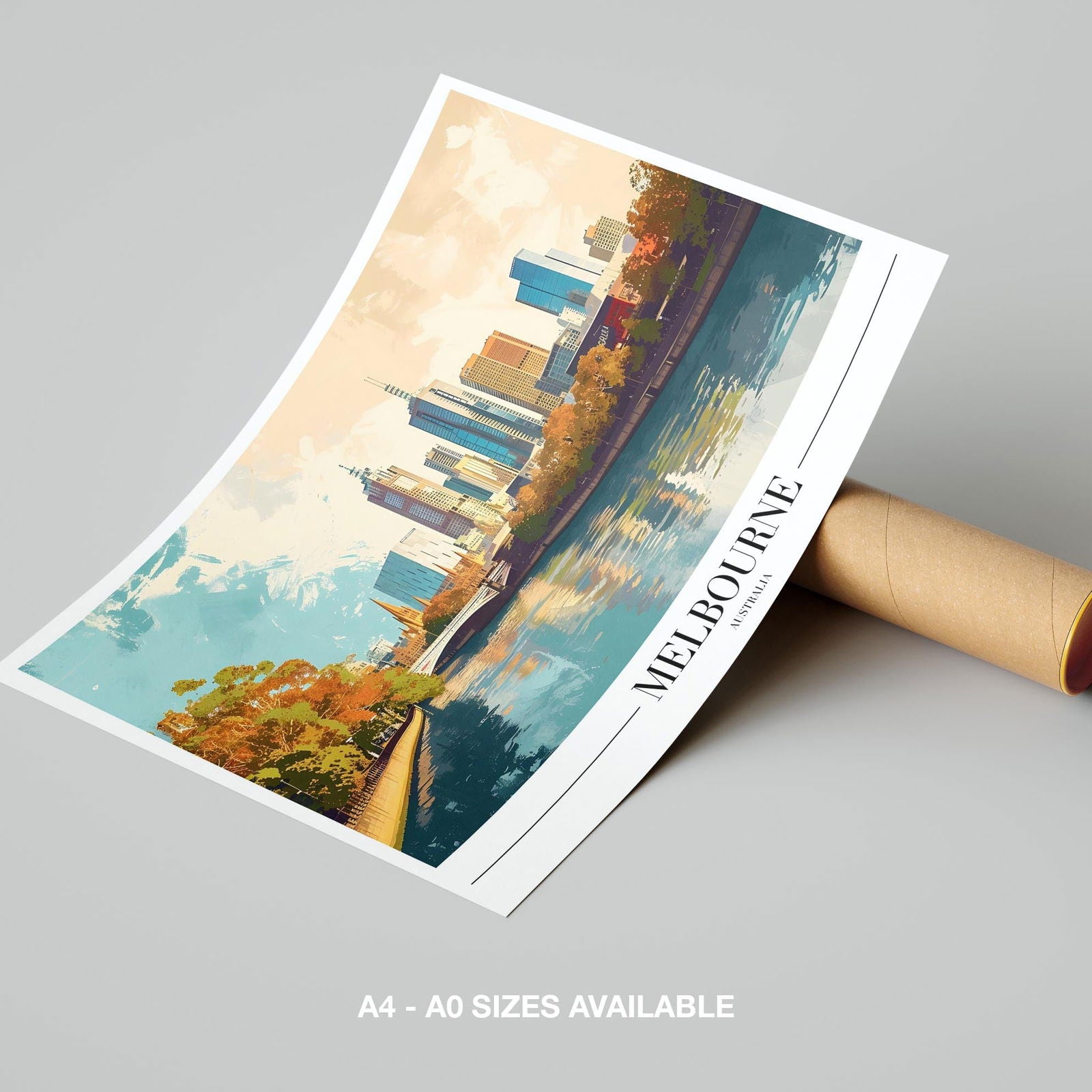 Melbourne Australia City World Travel - Rolled Poster Wall Art Print | House Prints