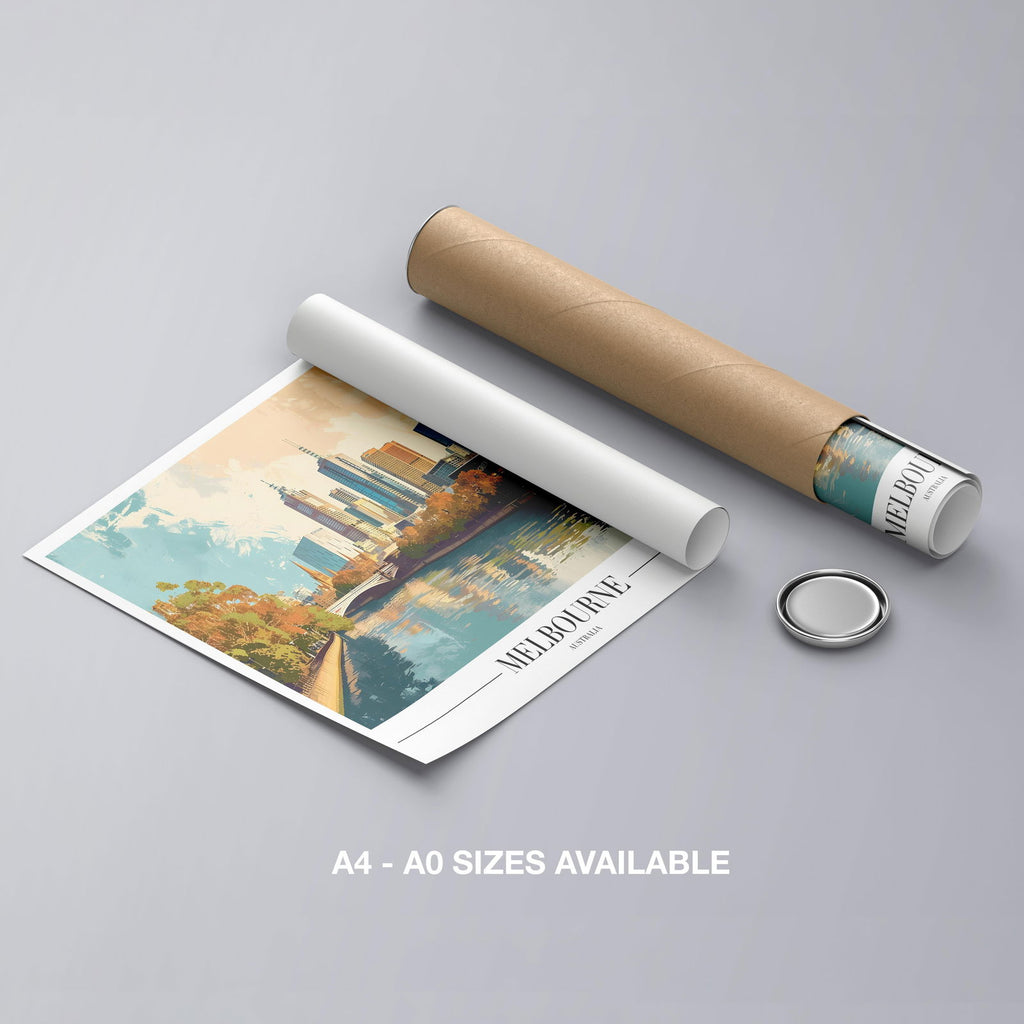 Melbourne Australia City World Travel - Rolled Poster Wall Art Print | House Prints