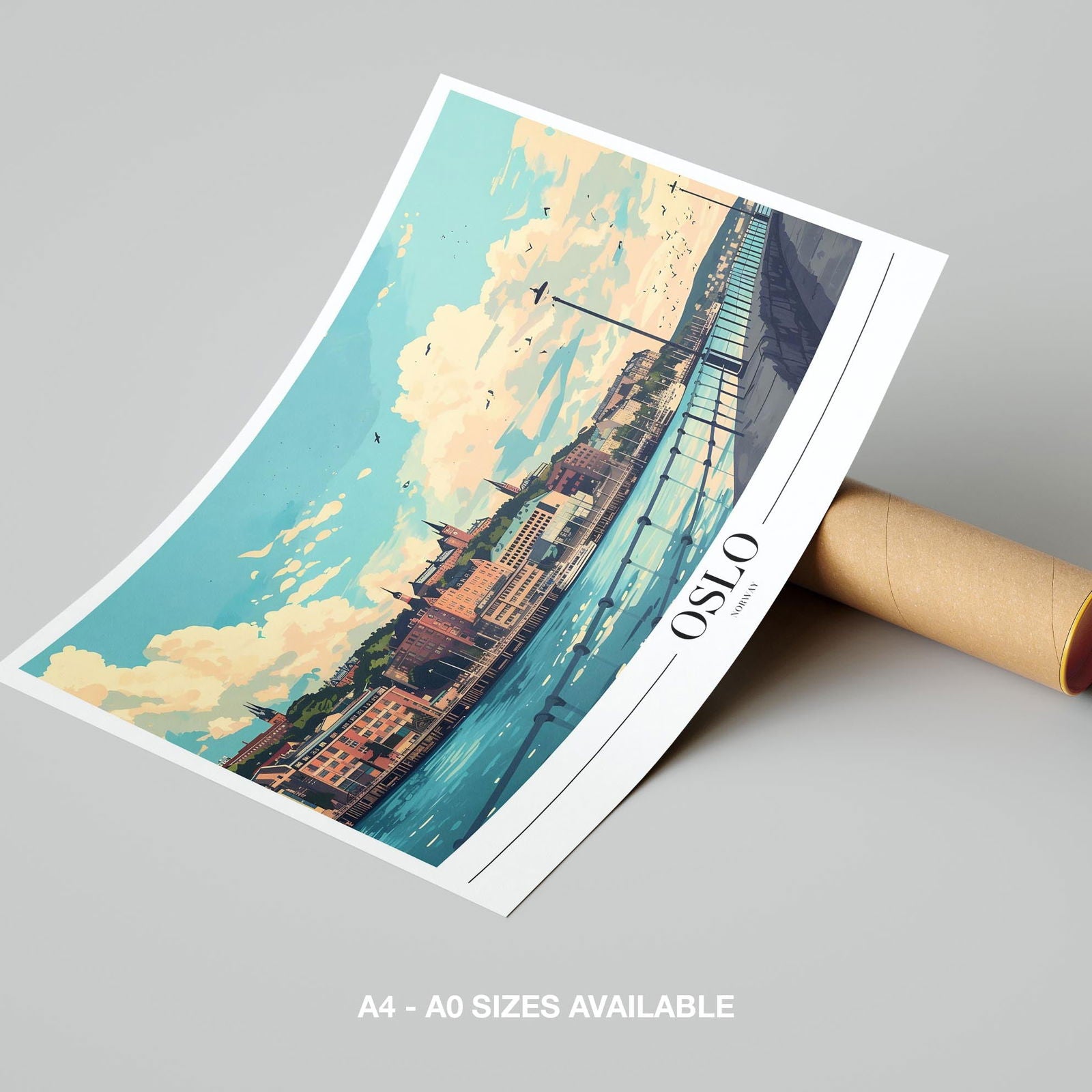 Scenic Oslo Norway World Travel - Rolled Poster Art Print | House Prints