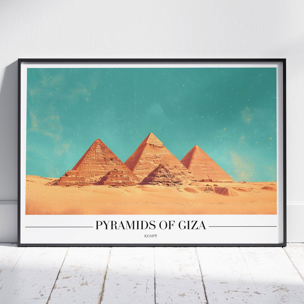 Pyramids of Giza Egypt World City Travel - Rolled Poster Wall Art Print - House Prints