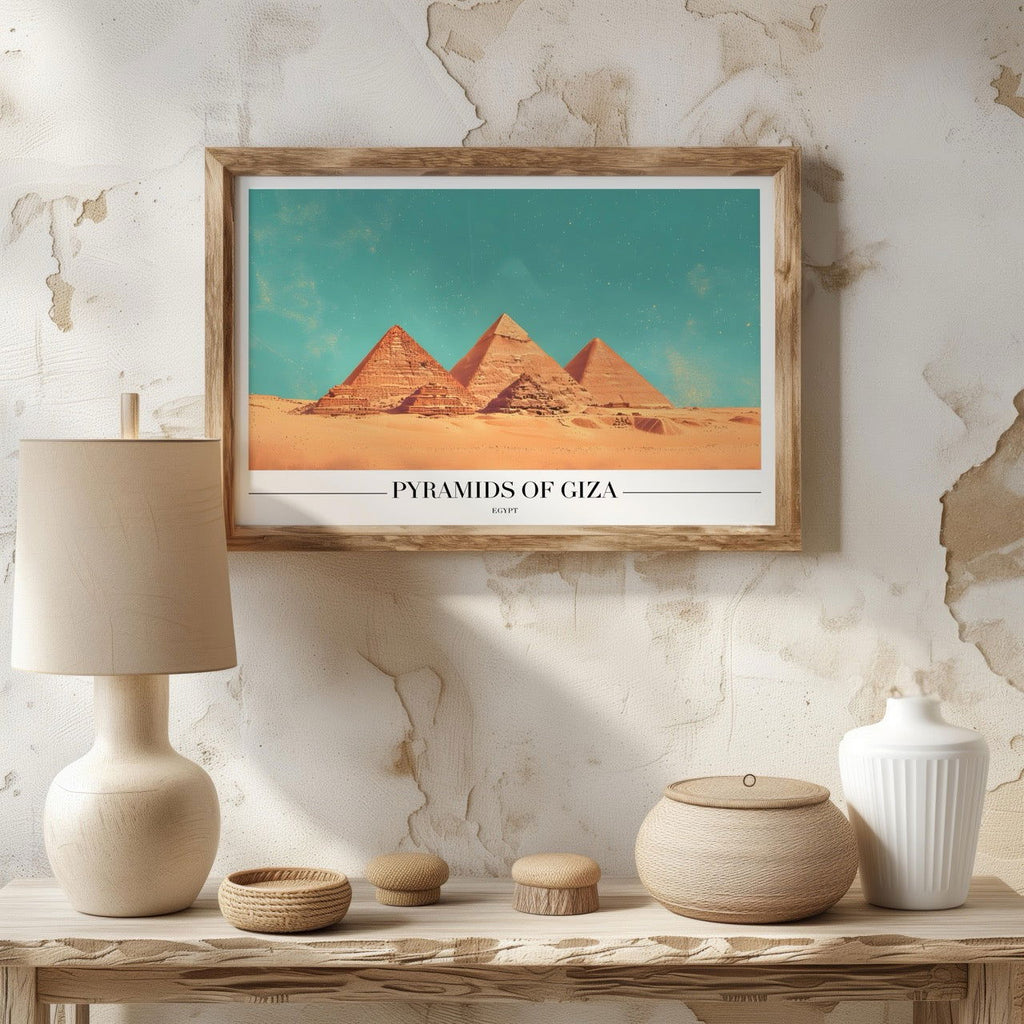 Pyramids of Giza Egypt World City Travel - Rolled Poster Wall Art Print - House Prints