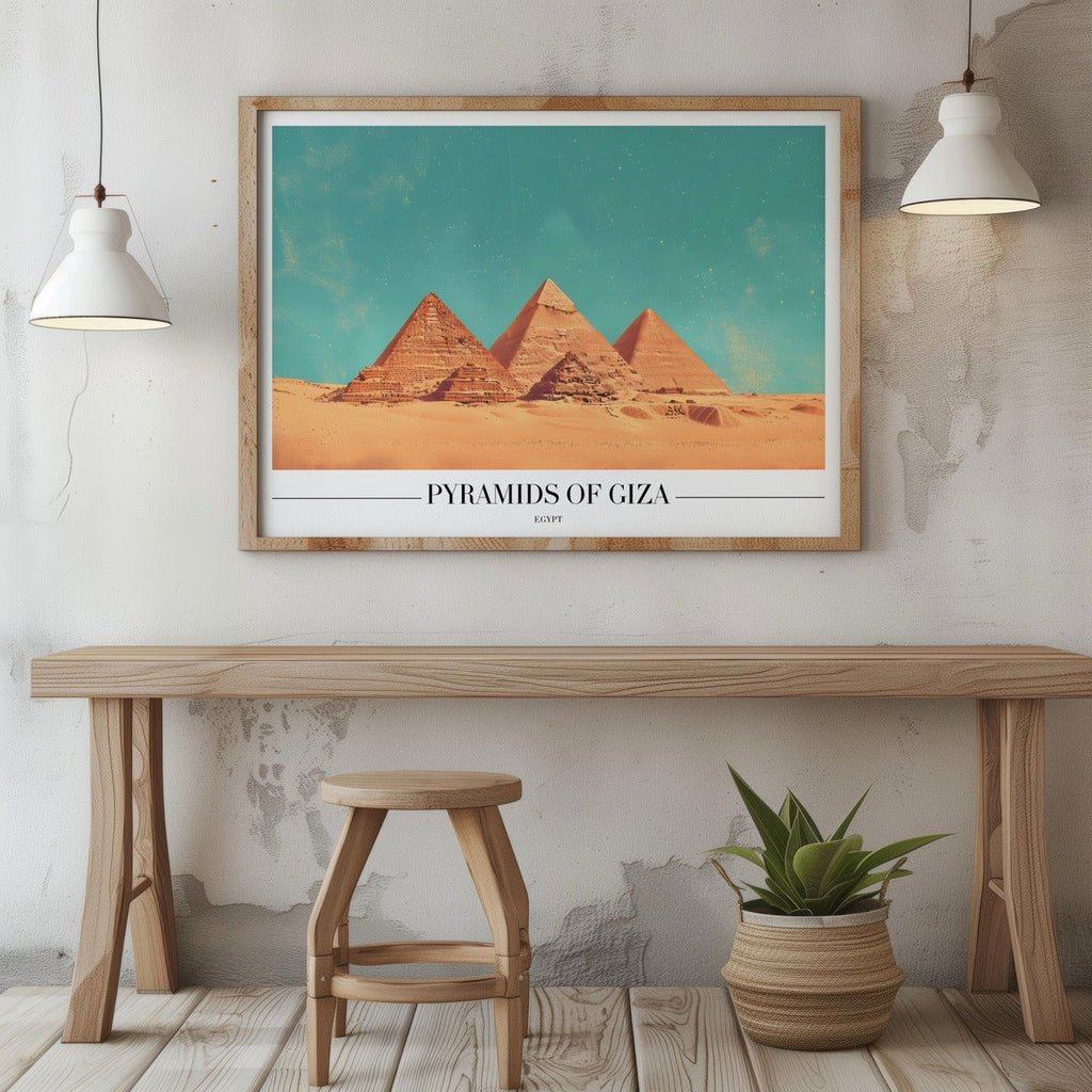Pyramids of Giza Egypt World City Travel - Rolled Poster Wall Art Print - House Prints