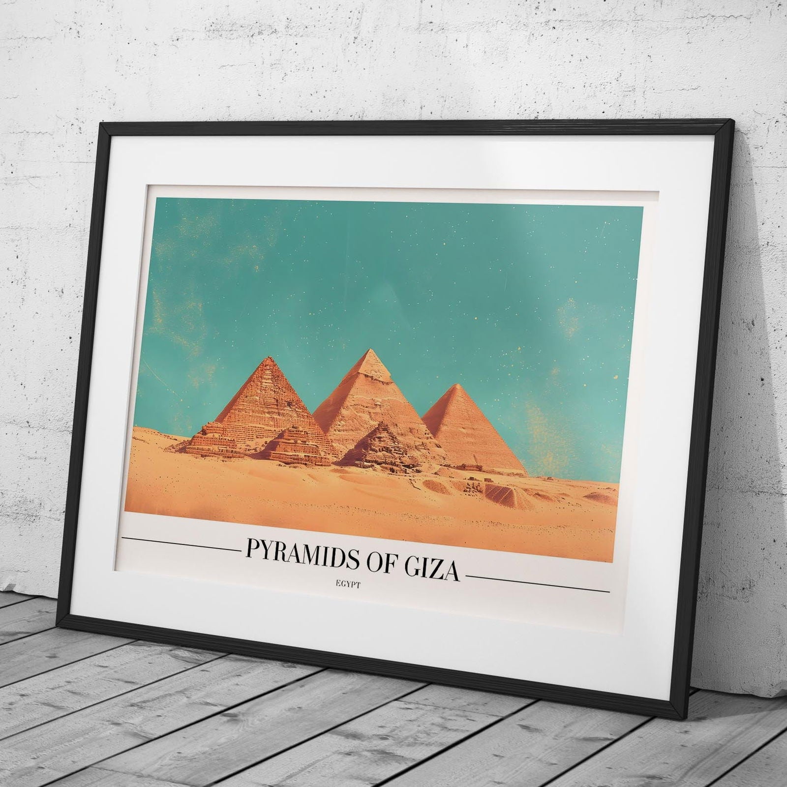 Pyramids of Giza Egypt World City Travel - Rolled Poster Wall Art Print - House Prints