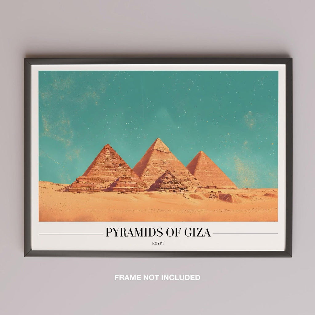 Pyramids of Giza Egypt World City Travel - Rolled Poster Wall Art Print - House Prints