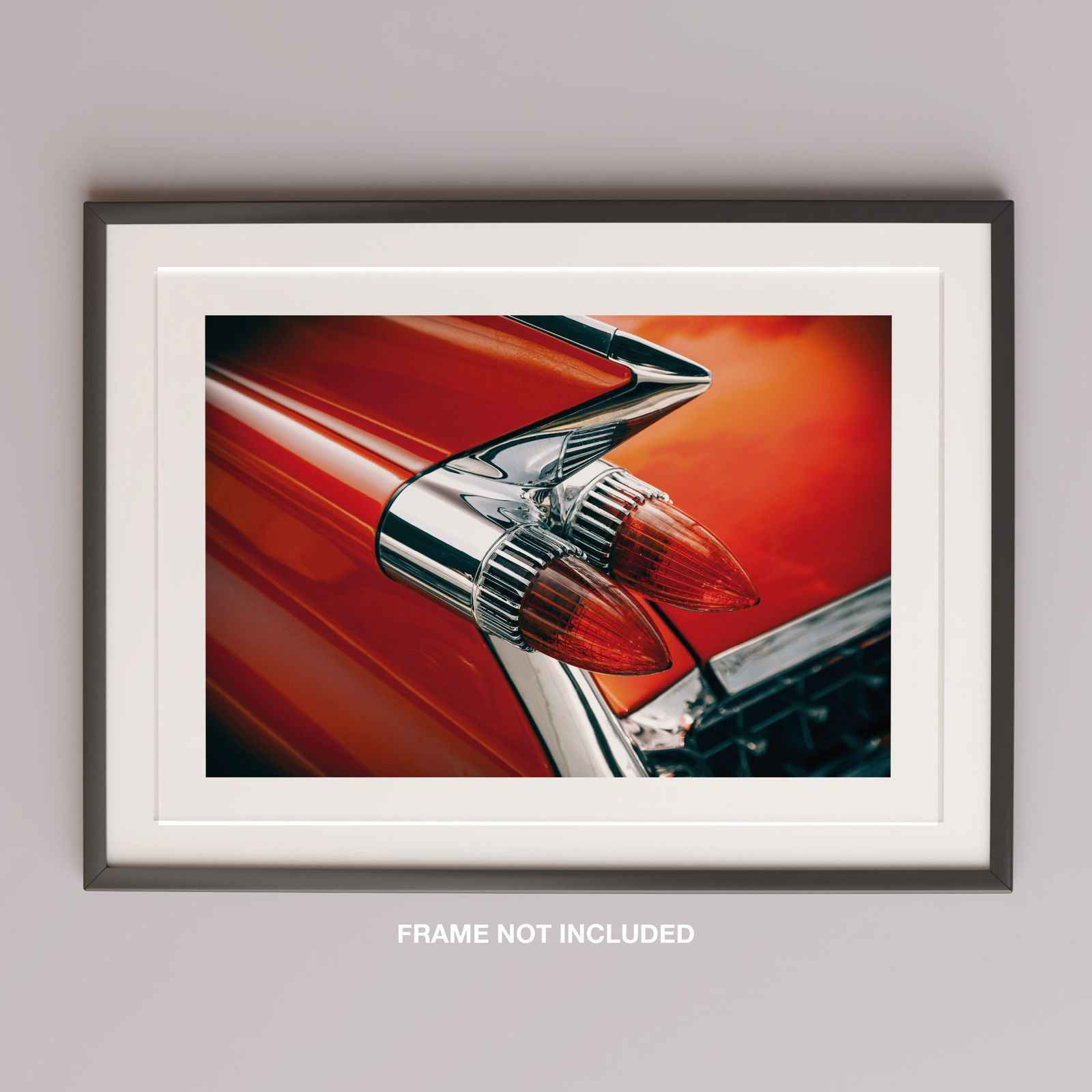 Vintage Red Classic Car Tail Light - Rolled Poster Wall Art Print | House Prints