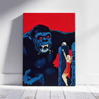 Vintage Retro King Kong Movie - Framed Canvas Wall Art Print | House Prints