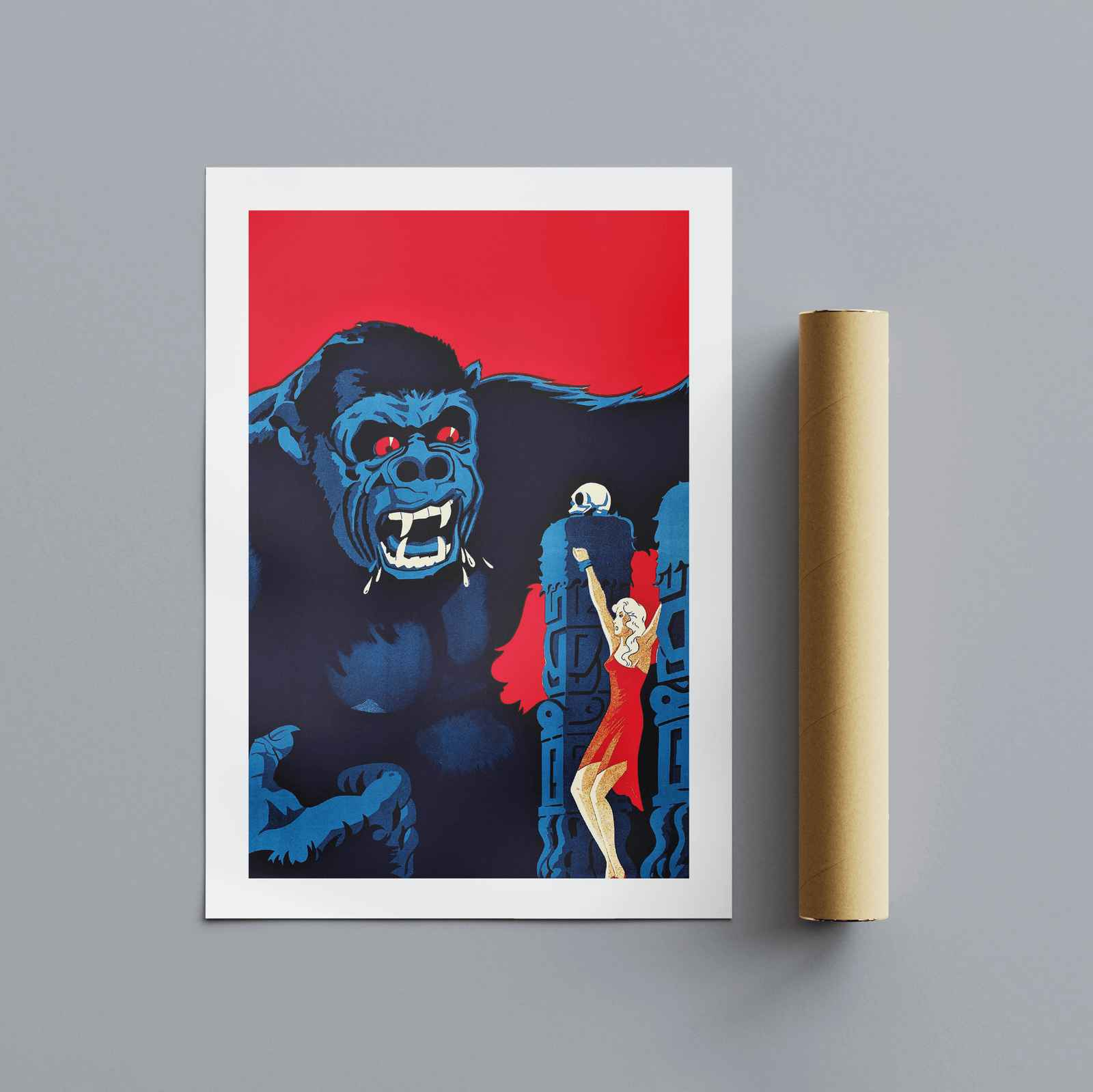 Vintage Retro King Kong Movie - Rolled Poster Wall Art Print - House Prints