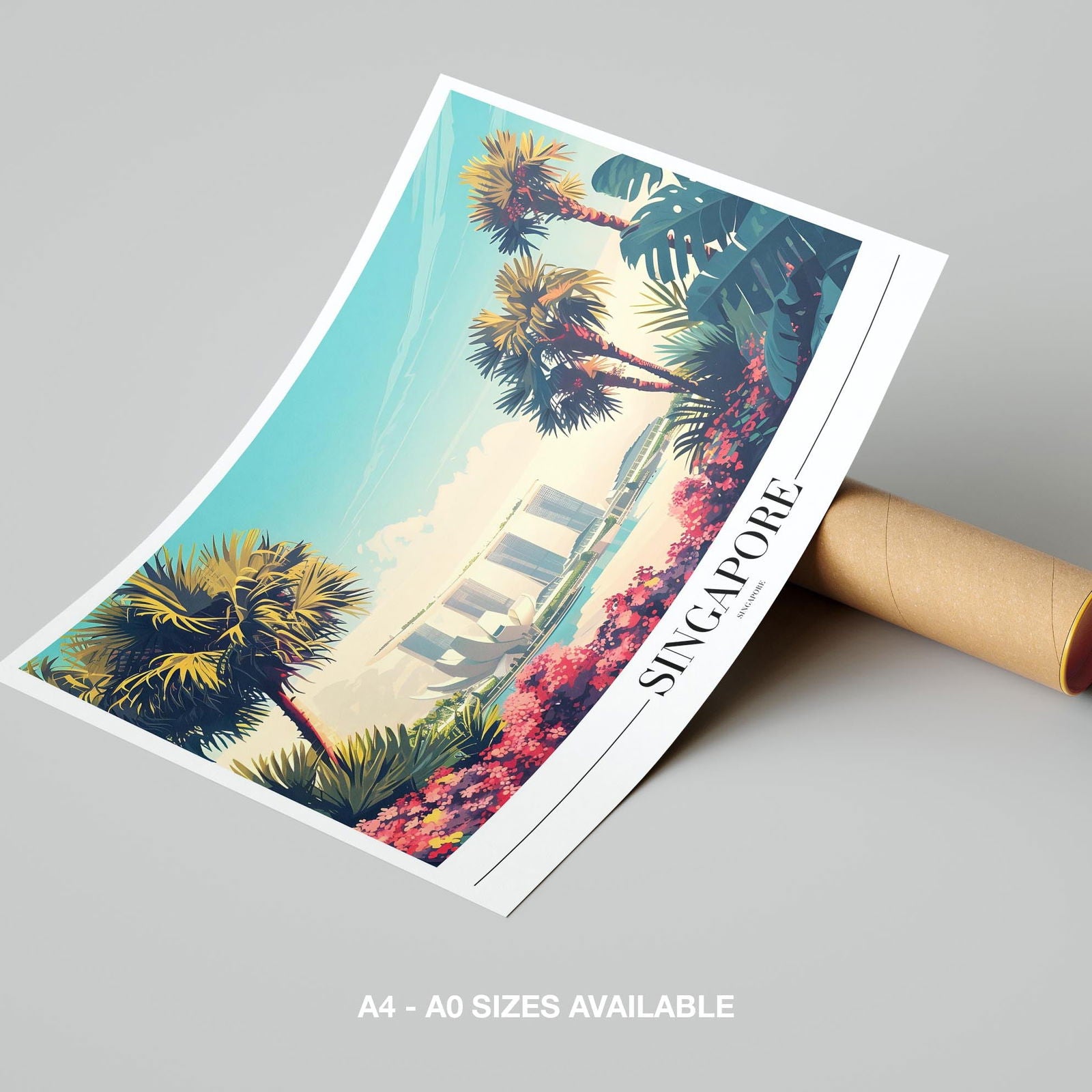 Vibrant Singapore City World Travel - Rolled Poster Art Print | House Prints