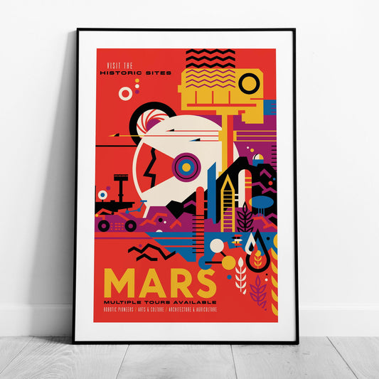 Vintage Space Trip to Mars - Rolled Poster Wall Art Print - House Prints