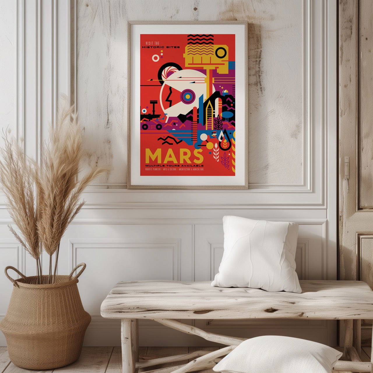 Vintage Space Trip to Mars - Rolled Poster Wall Art Print - House Prints
