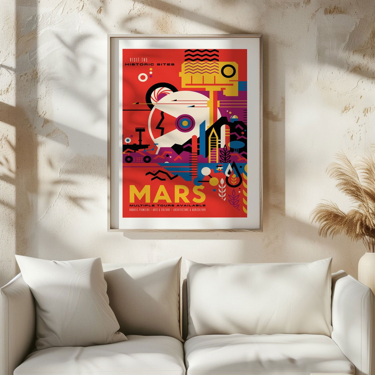 Vintage Space Trip to Mars - Rolled Poster Wall Art Print - House Prints