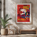 Vintage Space Trip to Mars - Rolled Poster Wall Art Print | House Prints
