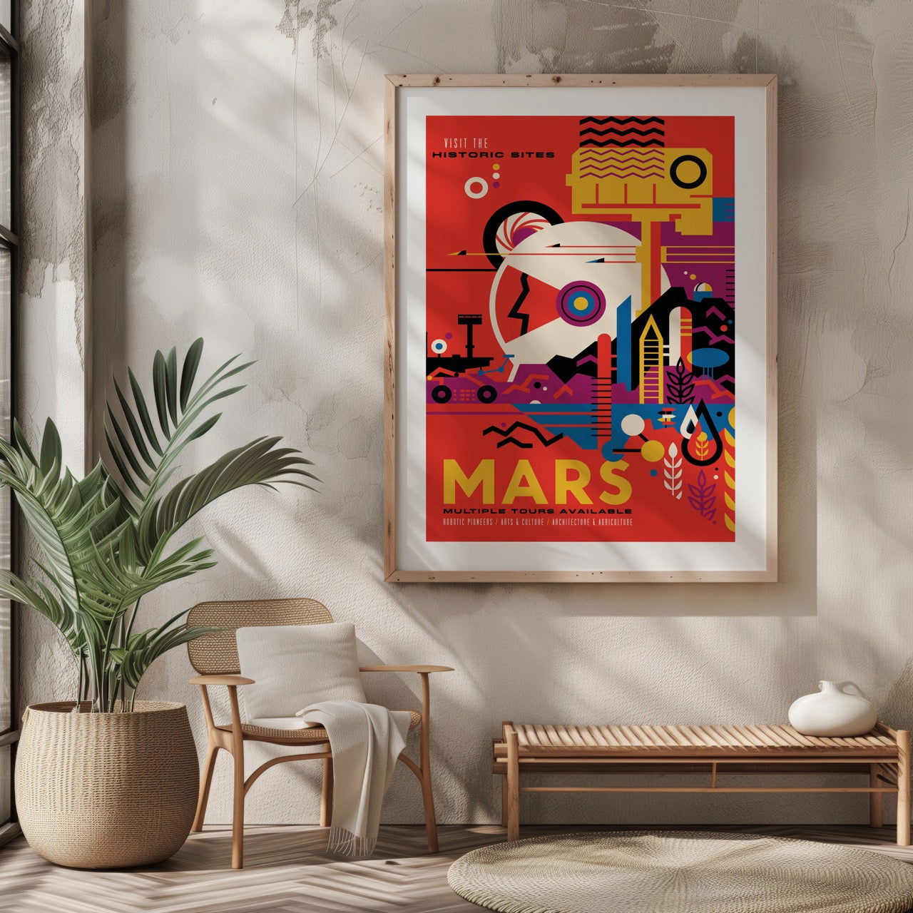 Vintage Space Trip to Mars - Rolled Poster Wall Art Print - House Prints