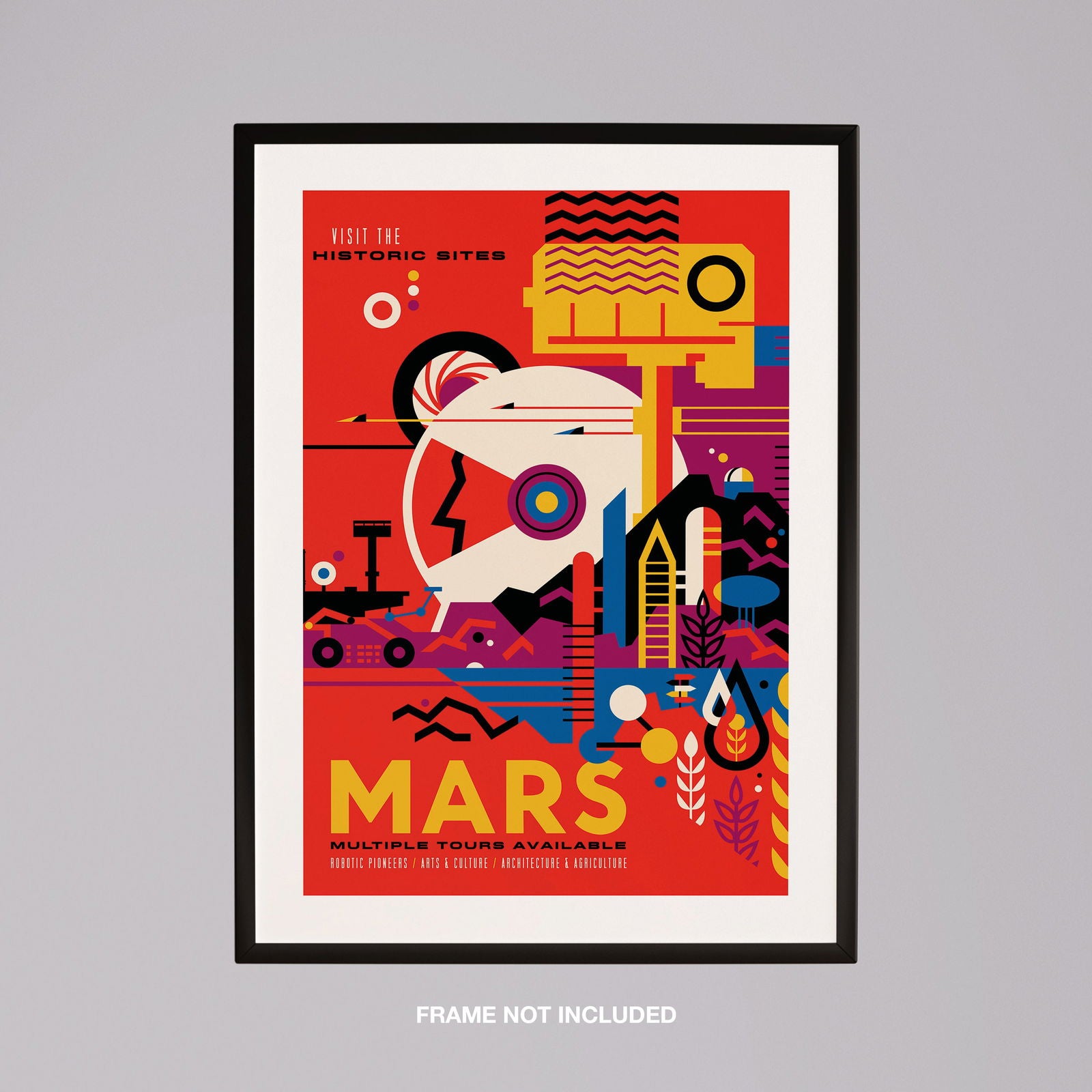 Vintage Space Trip to Mars - Rolled Poster Wall Art Print - House Prints