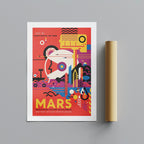 Vintage Space Trip to Mars - Rolled Poster Wall Art Print | House Prints