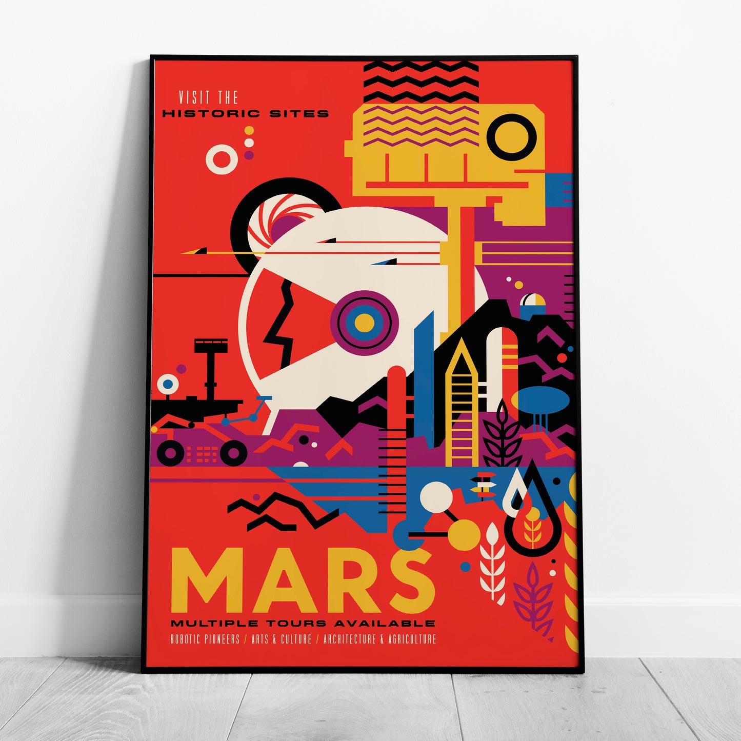 Vintage Space Trip to Mars - Rolled Poster Wall Art Print - House Prints