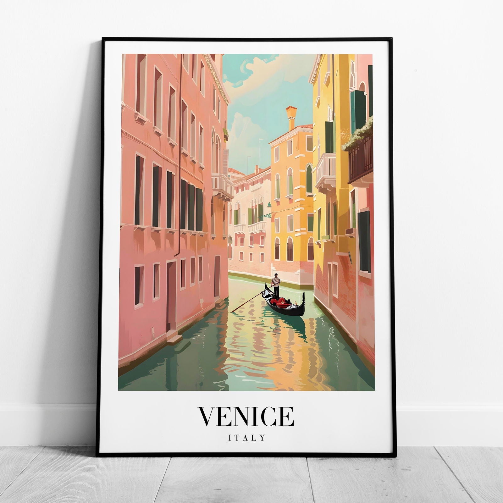 Serene Gondola in Venice Italy - Vintage Rolled Poster Wall Art Print | House Prints