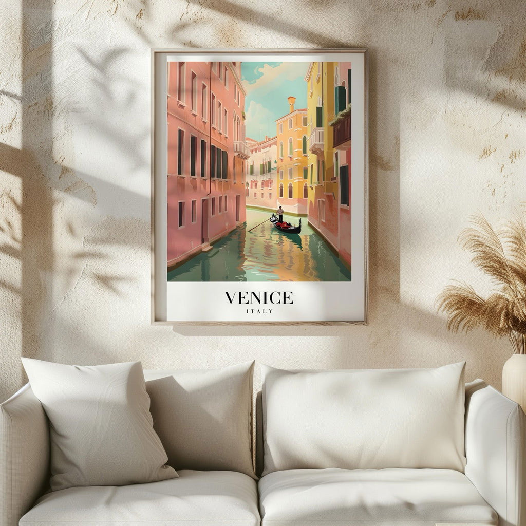 Serene Gondola in Venice Italy - Vintage Rolled Poster Wall Art Print | House Prints