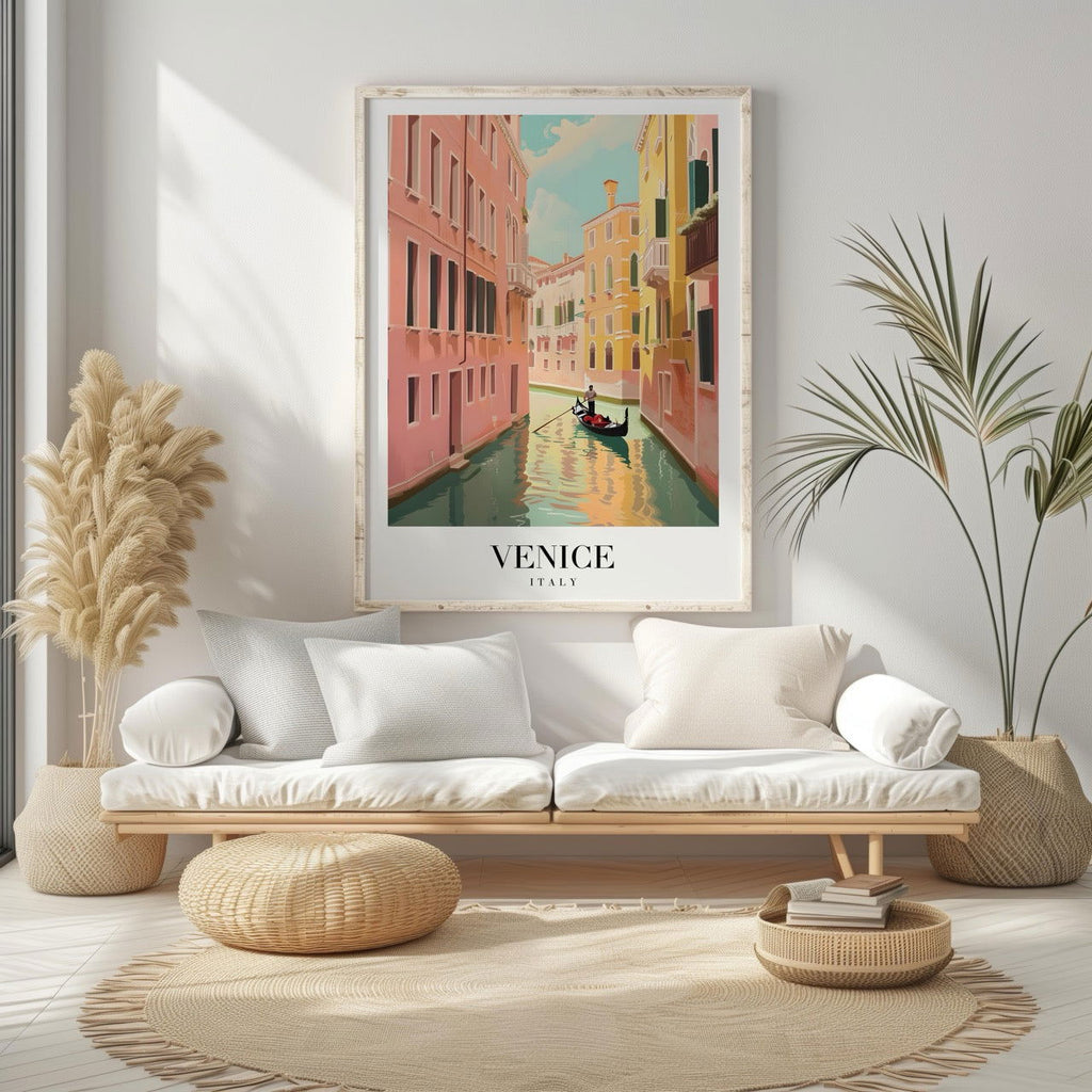 Serene Gondola in Venice Italy - Vintage Rolled Poster Wall Art Print | House Prints