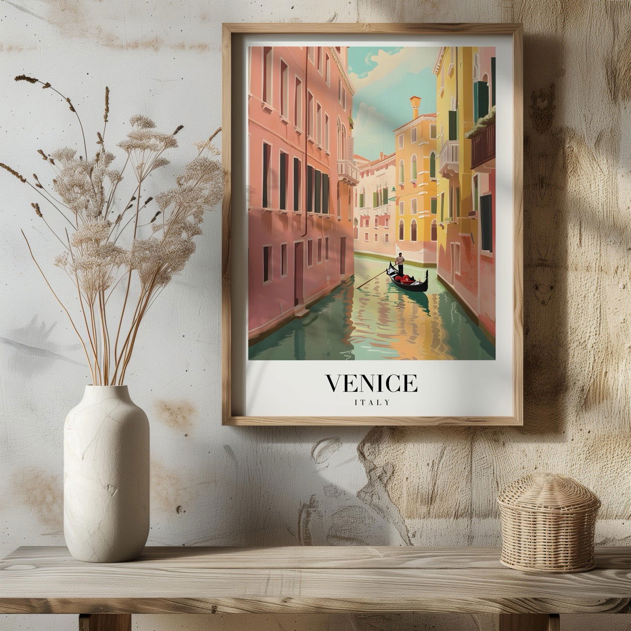 Serene Gondola in Venice Italy - Vintage Rolled Poster Wall Art Print | House Prints