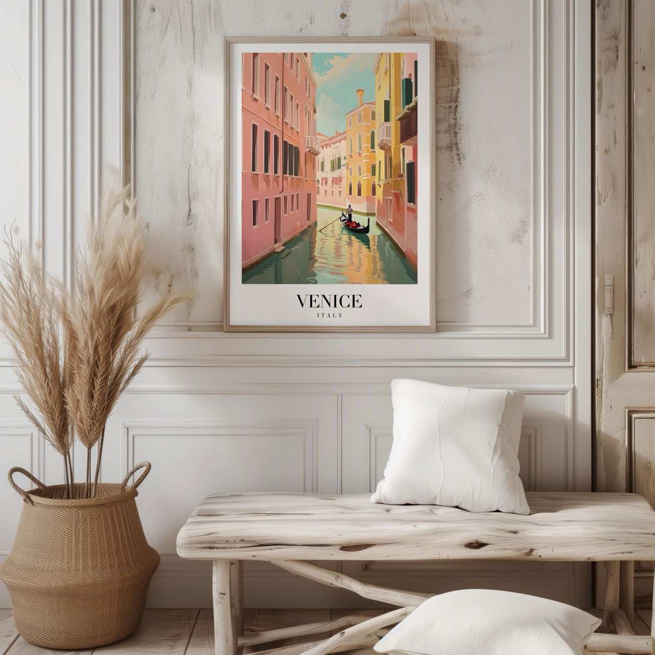 Serene Gondola in Venice Italy - Vintage Rolled Poster Wall Art Print | House Prints