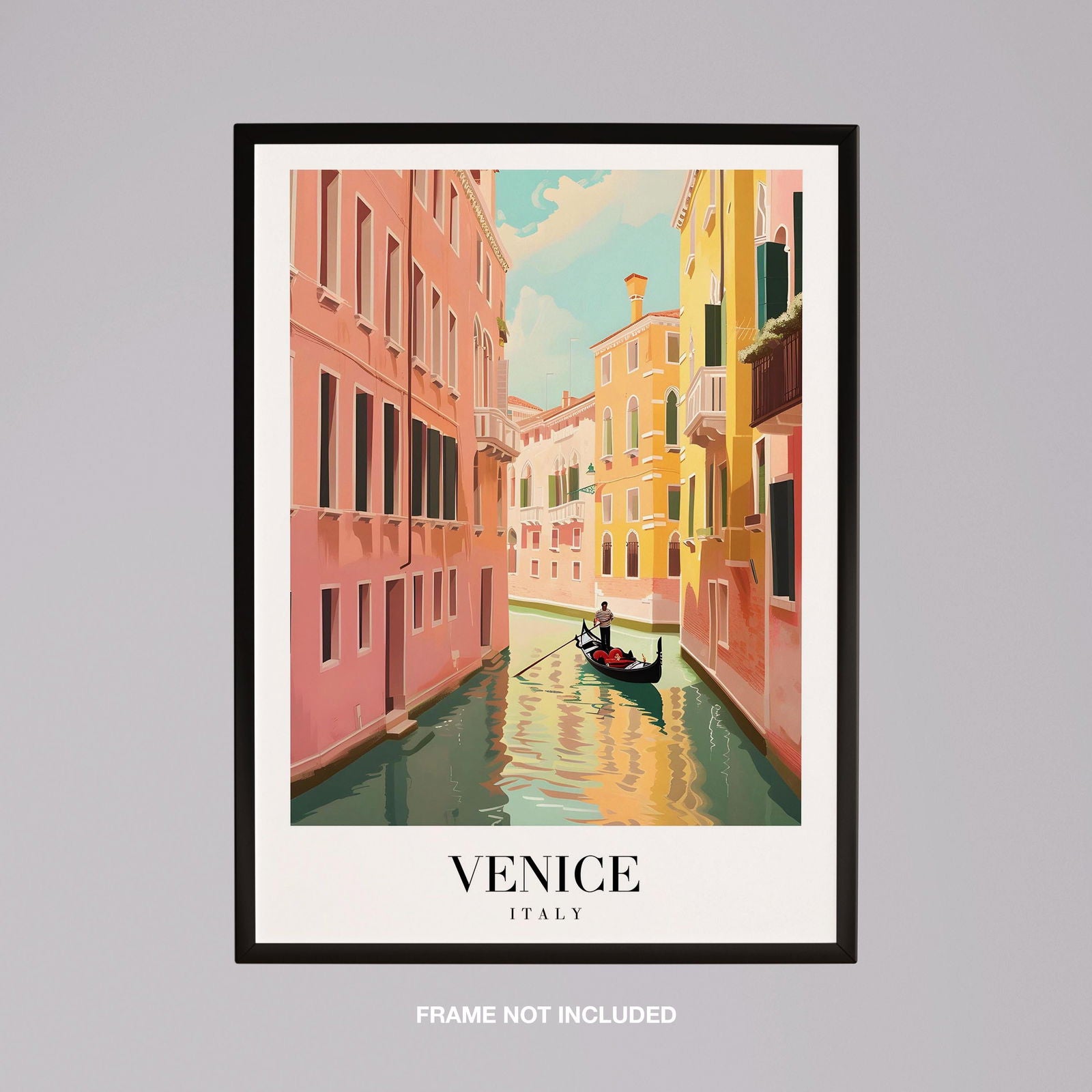 Serene Gondola in Venice Italy - Vintage Rolled Poster Wall Art Print | House Prints