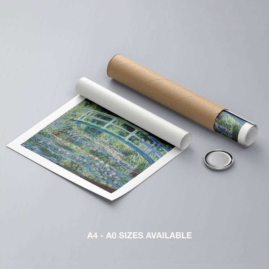 Water Lilies and Japanese Bridge - Claude Monét - Rolled Poster Wall Art Print | House Prints