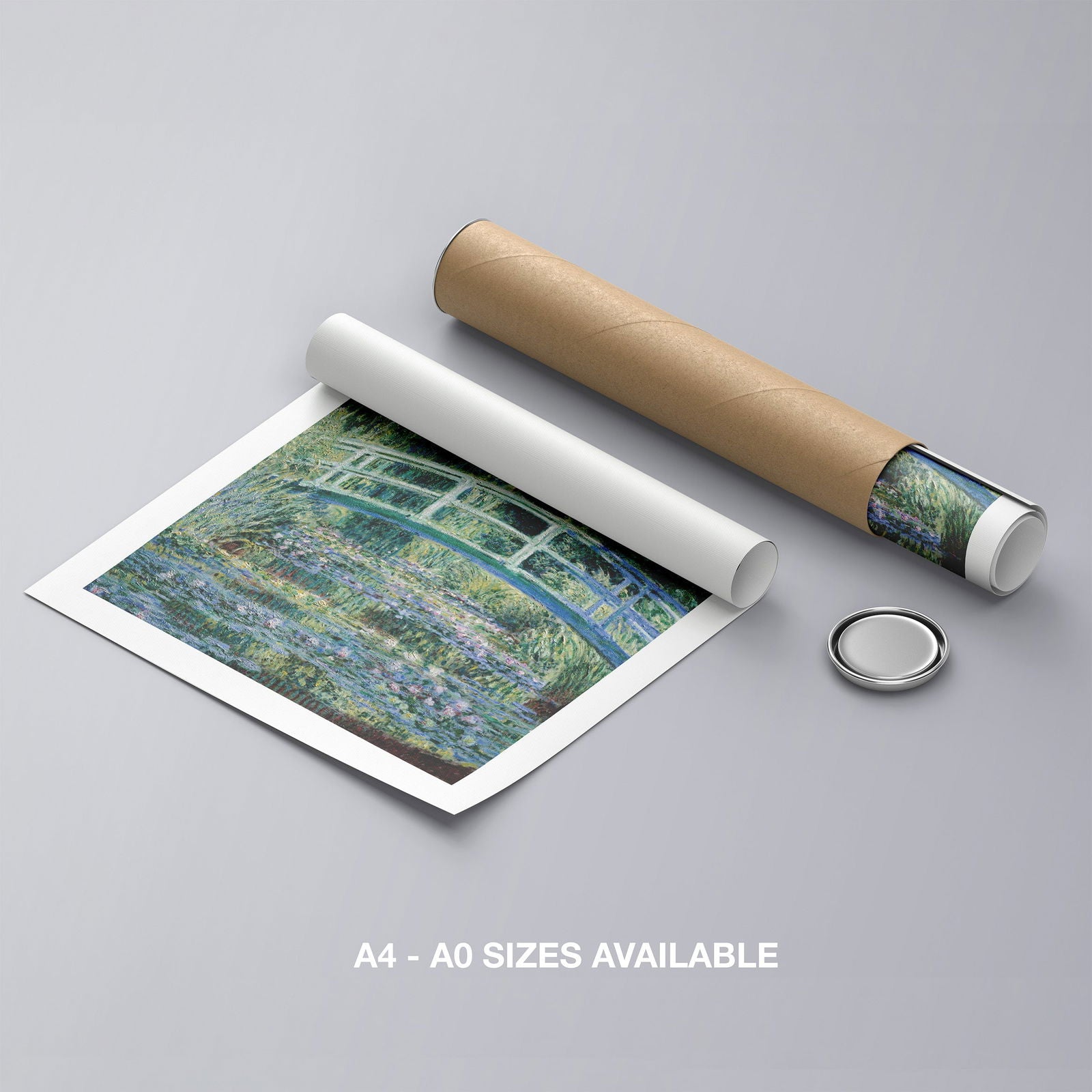 Water Lilies and Japanese Bridge - Claude Monét - Rolled Poster Wall Art Print | House Prints
